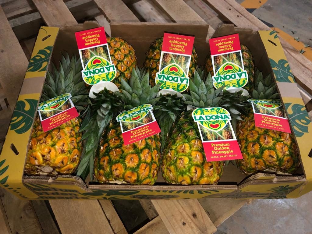 High-color pineapples from La Dona Fruit.